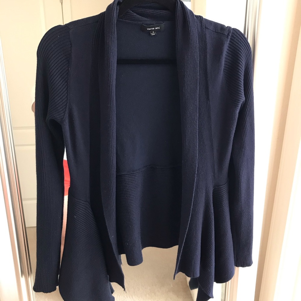 Navy blue waterfall cardigan